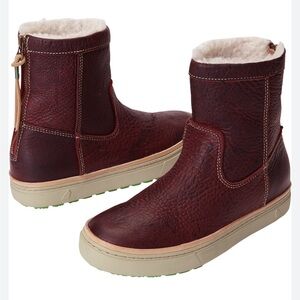 Satorisan Tewa Leather Wool Lined Boots Women's Mahogany Wine Red Size 41 US 10